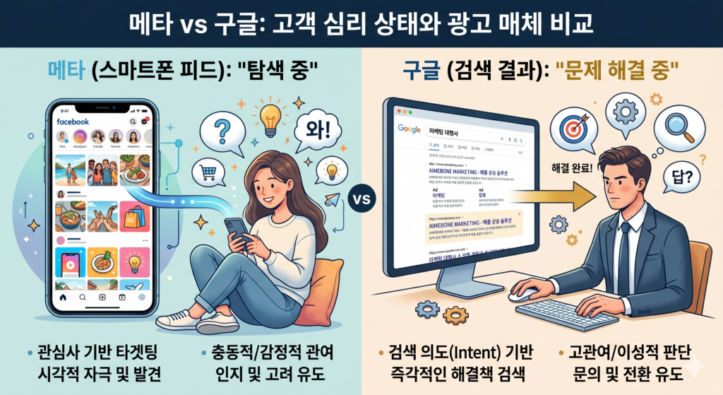 퍼포먼스 마케팅 매체 선택 비교 인포그래픽